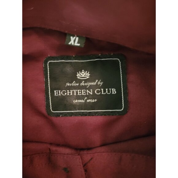 Eighteen Club Mens Burgundy Long-Sleeve Button-Up Shirt XL 100% Cotton - Picture 3 of 6